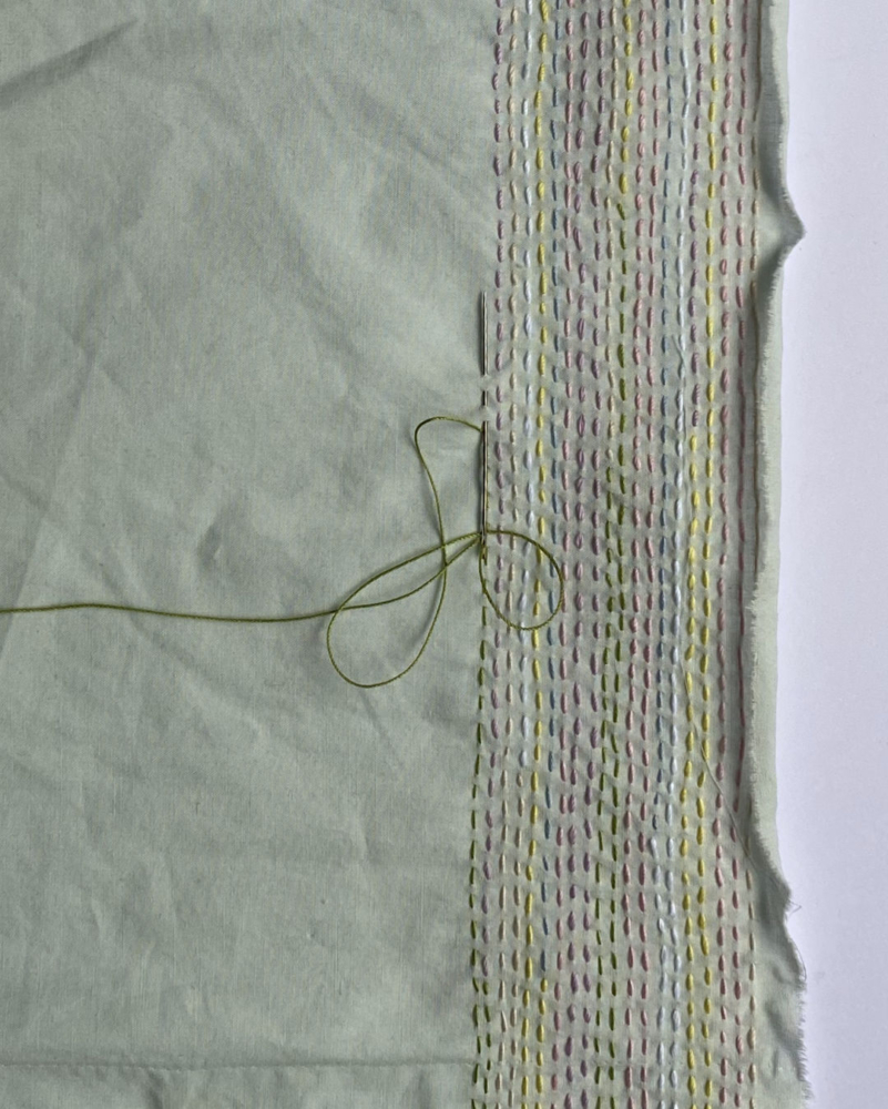 pastell rainbow running stitches