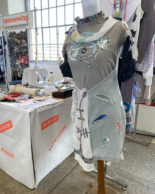 shirt dress with whales on mannequin