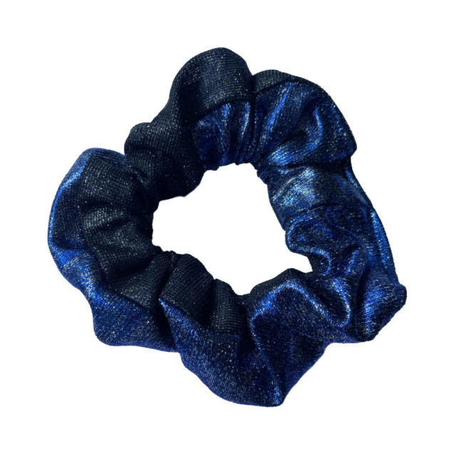 blue/black glitter scrunchie