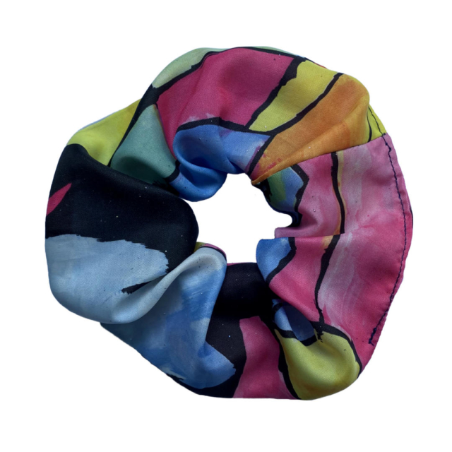 colorful abstract scrunchie