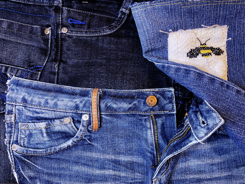 layers of jeans / skirt part of dress