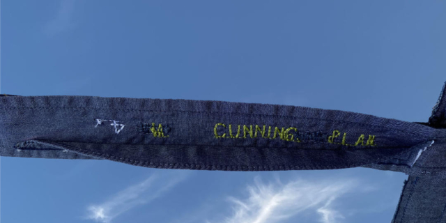 stitched 4. A cunning plan on blue strap in the sky